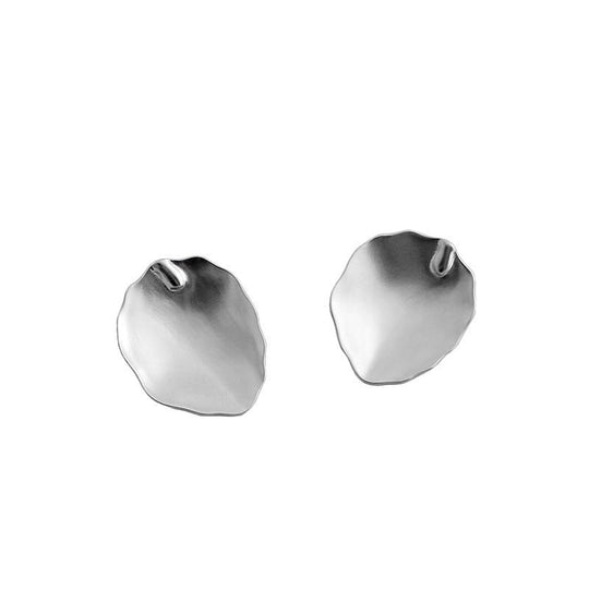 Simple Oval Leaves 925 Sterling Silver Stud Earrings - JEWELLY