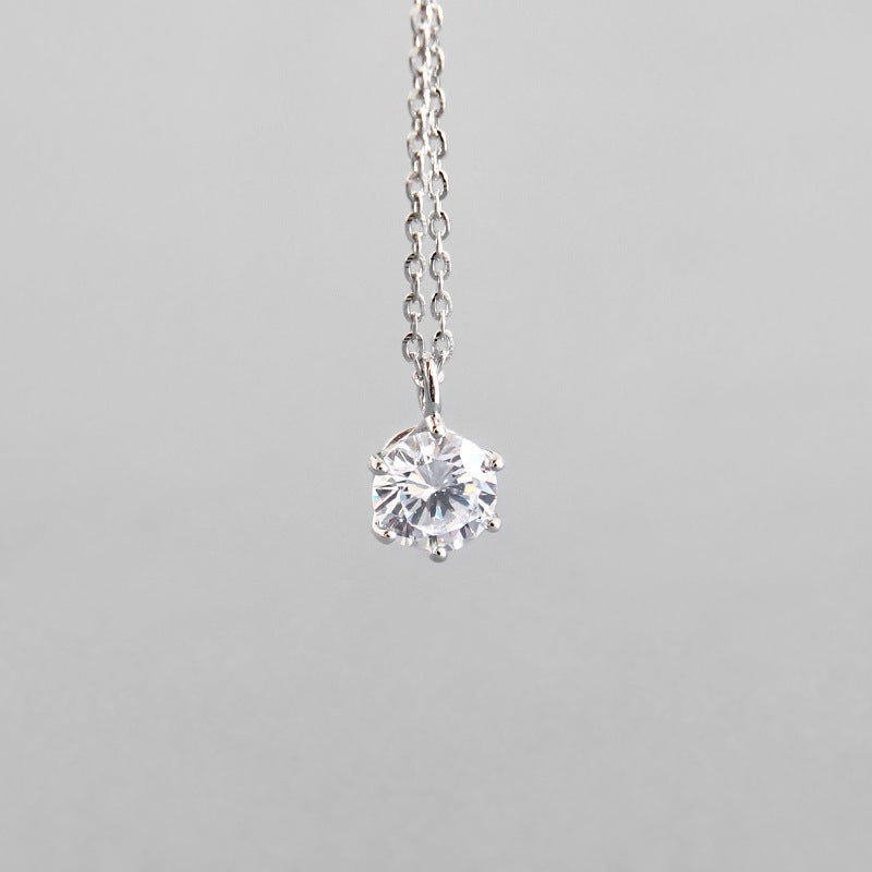 Simple Party Round CZ 925 Sterling Silver Necklace - JEWELLY