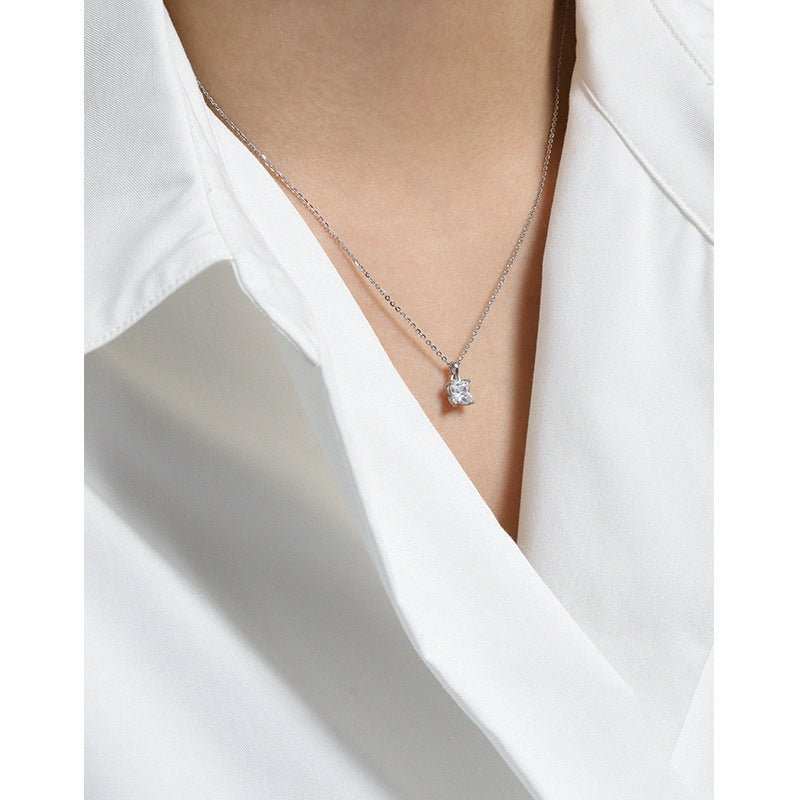 Simple Radiant CZ New 925 Sterling Silver NecklaceMain Stone: Cubic Zirconia
Main Stone Quantity: 1 
Pendant Size: 6.35mm 
Metal Material: Solid 925 Sterling Silver
Metal Electroplating: 18K Yellow Gold/Rhodium
ChaiJEWELLYJEWELLY925 Sterling Silver Necklace