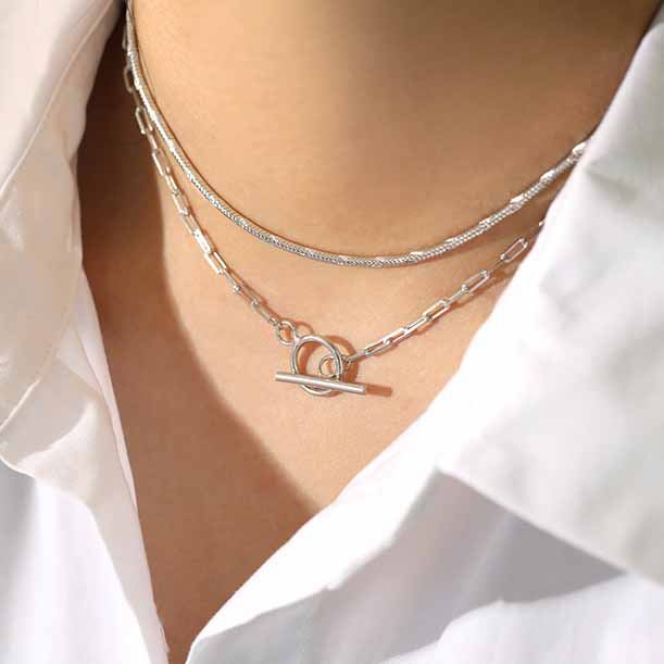 Simple Snake Chain 925 Sterling Silver Necklace - JEWELLY