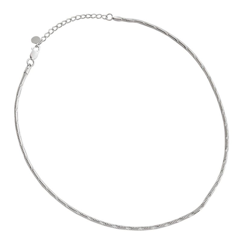 Simple Snake Chain 925 Sterling Silver Necklace - JEWELLY