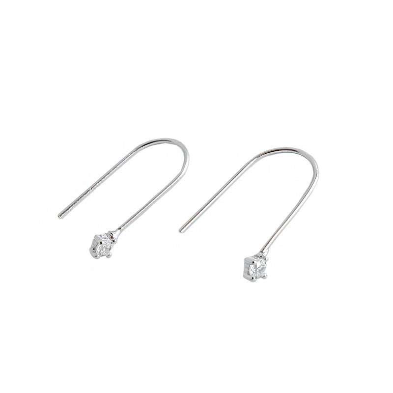 Simple U Shape CZ 925 Sterling Silver Dangling EarringsMain Stone: Cubic Zirconia
Main Stone Quantity: 2 
Earring Size: 2.8mm * 20mm 
Metal Material: Solid 925 Sterling Silver
Metal Electroplating: Rhodium
Total Weight: JEWELLYJEWELLYShape CZ 925 Sterling Silver Dangling Earrings