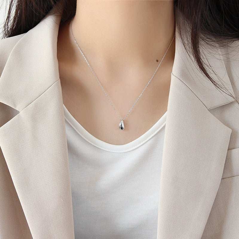 Simple Water Drop Hot 925 Sterling Silver Necklace - JEWELLY