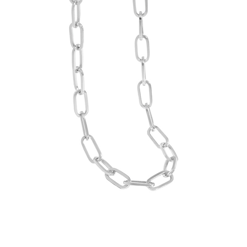 Students Hollow Chain 925 Sterling Silver Choker Necklace - JEWELLY