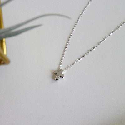 Students Mini Cross Cute 925 Sterling Silver Necklace - JEWELLY