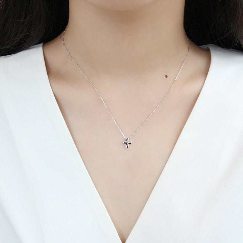 Students Mini Cross Cute 925 Sterling Silver Necklace - JEWELLY