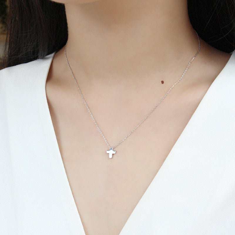 Students Mini Cross Cute 925 Sterling Silver Necklace - JEWELLY