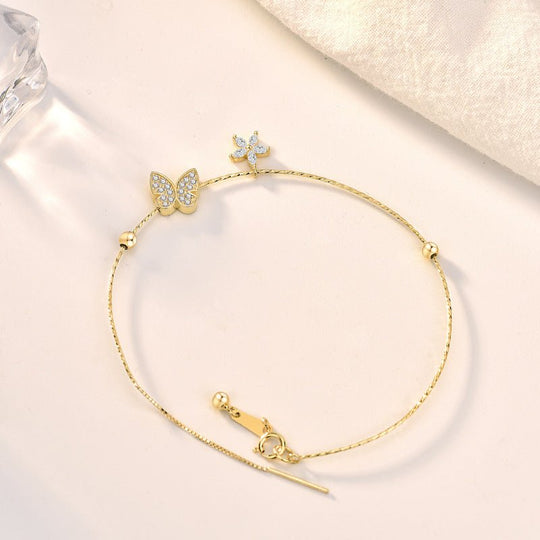 Sweet CZ Butterflies 925 Sterling Silver Bracelet - JEWELLY