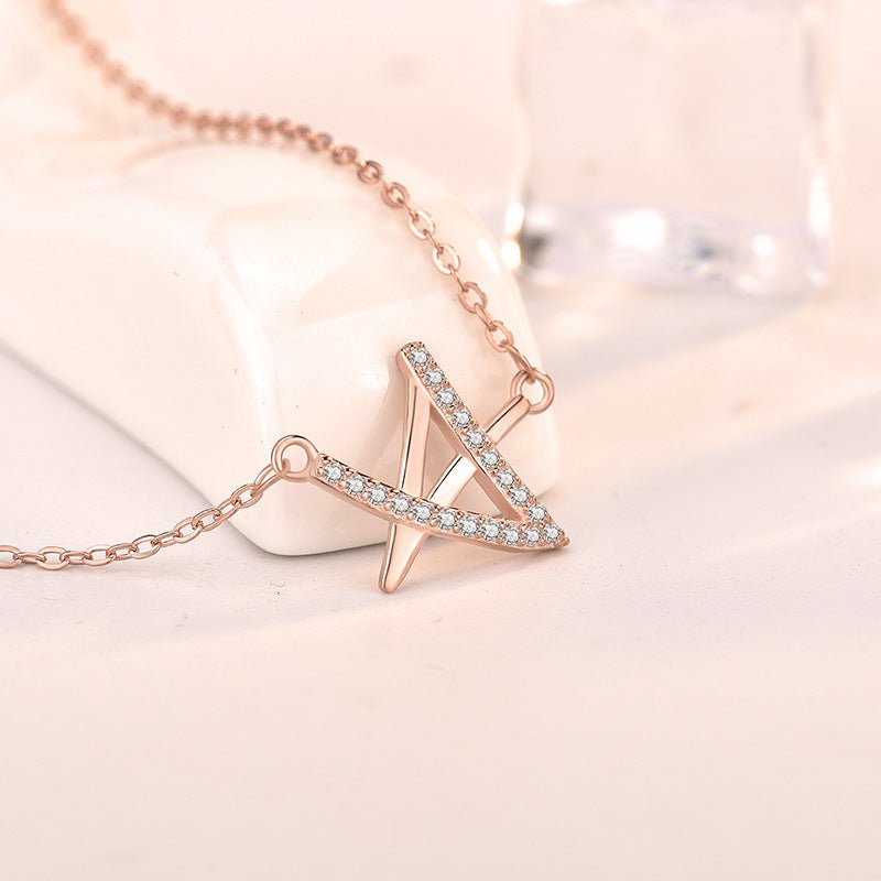 Sweet CZ Irregular Star New 925 Sterling Silver Necklace - JEWELLY