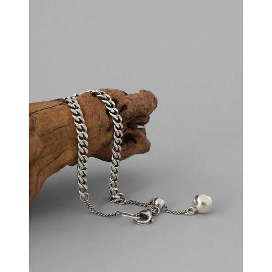 Vintage Curb Chain Round Ball 925 Sterling Silver BraceletPendant Size: 8mm 
Metal Material: Solid 925 Sterling Silver
Chain Length: 170mm Adjustable
Total Weight: 5.83gJEWELLYJEWELLYVintage Curb Chain Round Ball 925 Sterling Silver Bracelet