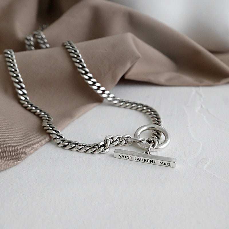 Vintage Geometry Men's OT Chain 925 Sterling Silver NecklacePendant Size: 13mm/20.6mm 
Metal Material: Solid 925 Sterling Silver
Chain Length: 415mm
Total Weight: 19.02gJEWELLYJEWELLYOT Chain 925 Sterling Silver Necklace