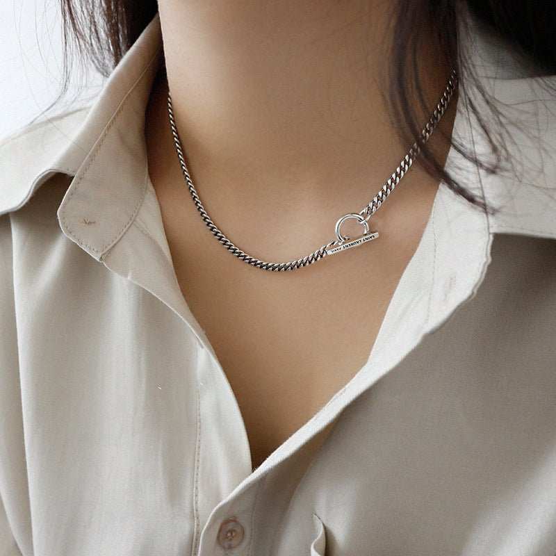 Vintage Geometry Men's OT Chain 925 Sterling Silver NecklacePendant Size: 13mm/20.6mm 
Metal Material: Solid 925 Sterling Silver
Chain Length: 415mm
Total Weight: 19.02gJEWELLYJEWELLYOT Chain 925 Sterling Silver Necklace