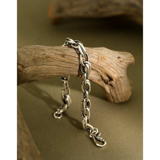 Vintage Hollow Chain Men's 925 Sterling Silver BraceletPendant Size: 7mm 
Metal Material: Solid 925 Sterling Silver
Chain Length: 170mm + 10mm Adjustable
Total Weight: 10.8gJEWELLYJEWELLYVintage Hollow Chain Men'