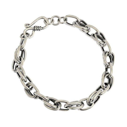 Vintage Hollow Chain Men's 925 Sterling Silver BraceletPendant Size: 7mm 
Metal Material: Solid 925 Sterling Silver
Chain Length: 170mm + 10mm Adjustable
Total Weight: 10.8gJEWELLYJEWELLYVintage Hollow Chain Men'