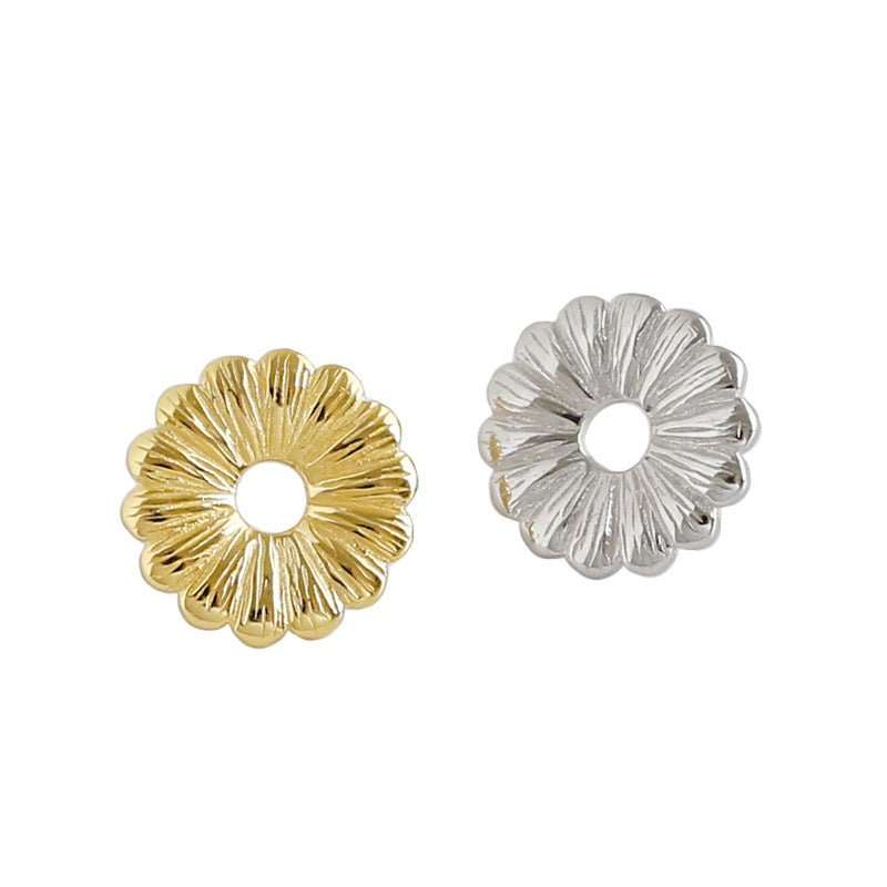 Women Chrysanthemum Flowers 925 Sterling Silver Stud Earrings - JEWELLY