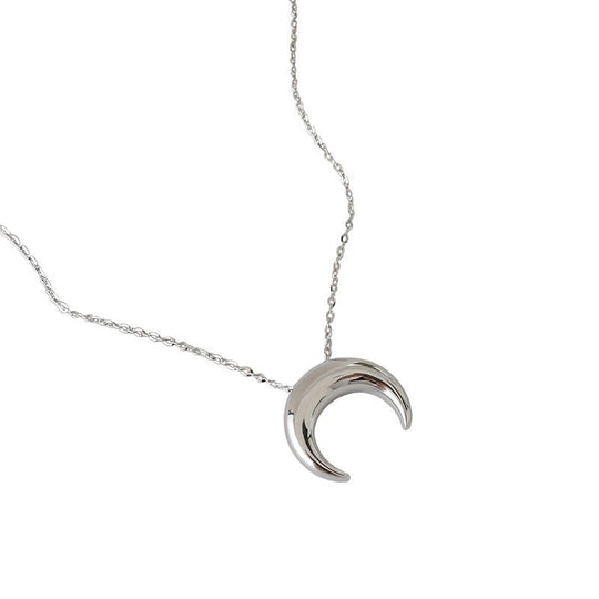 Women Crescent Moon 925 Sterling Silver Necklace - JEWELLY