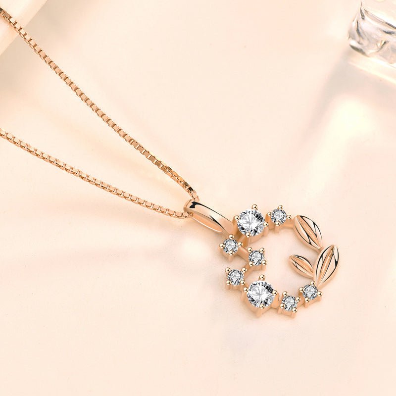 Women CZ Garland 925 Sterling Silver Necklace - JEWELLY