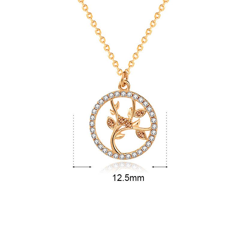 Women CZ Life Tree 925 Sterling Silver Necklace - JEWELLY