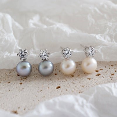 Women Elegant Natural Pearl 925 Sterling Silver Earring - JEWELLY