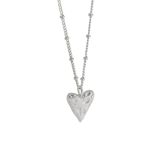 Women Irregular Love Heart 925 Sterling Silver Necklace - JEWELLY