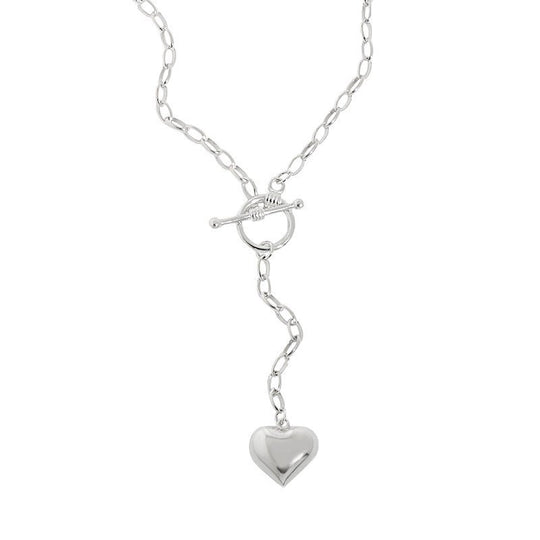 Women OT Shape Heart Tassels 925 Sterling Silver Necklace - JEWELLY