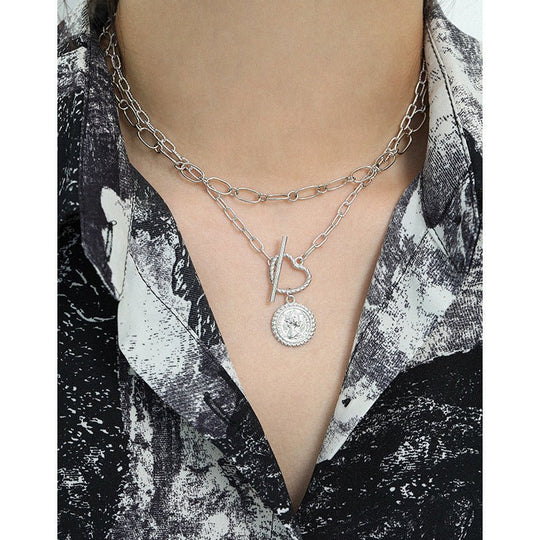 Women Portrait Coin OT 925 Sterling Silver Necklace - JEWELLY