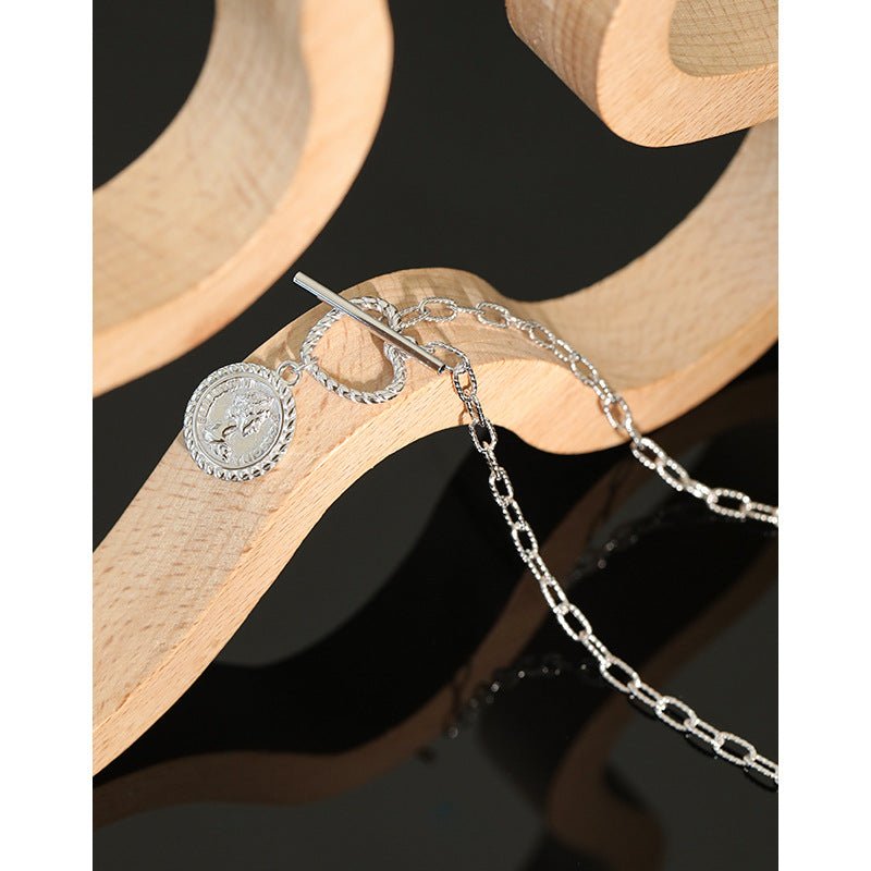 Women Portrait Coin OT 925 Sterling Silver Necklace - JEWELLY