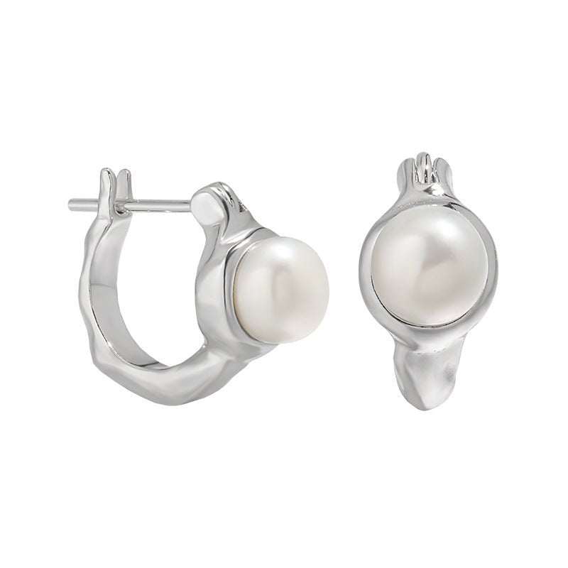 Women Round Shell Pearls C Shape 925 Sterling Silver Hoop EarringsMain Stone: Shell Pearl
Main Stone Quantity: 2 
Main Stone Size: Round 6mm
Earring Size: 13.6mm 
Metal Material: Solid 925 Sterling Silver
Metal Electroplating: RhodJEWELLYJEWELLYShape 925 Sterling Silver Hoop Earrings