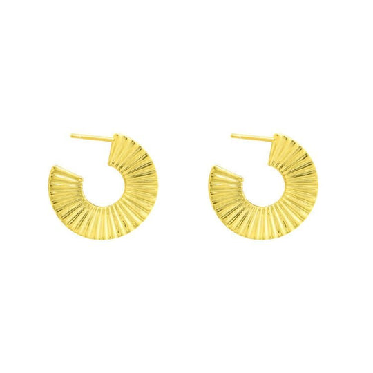 Women Sector Circle 925 Sterling Silver Hoop Earrings - JEWELLY