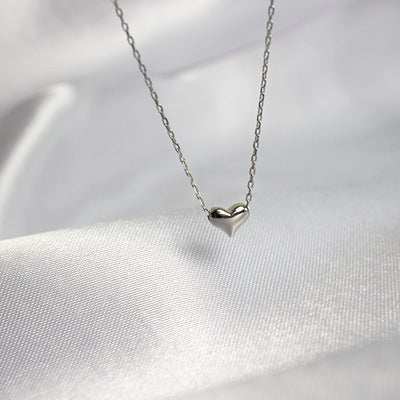 Women Simple Mini Heart 925 Sterling Silver Necklace - JEWELLY