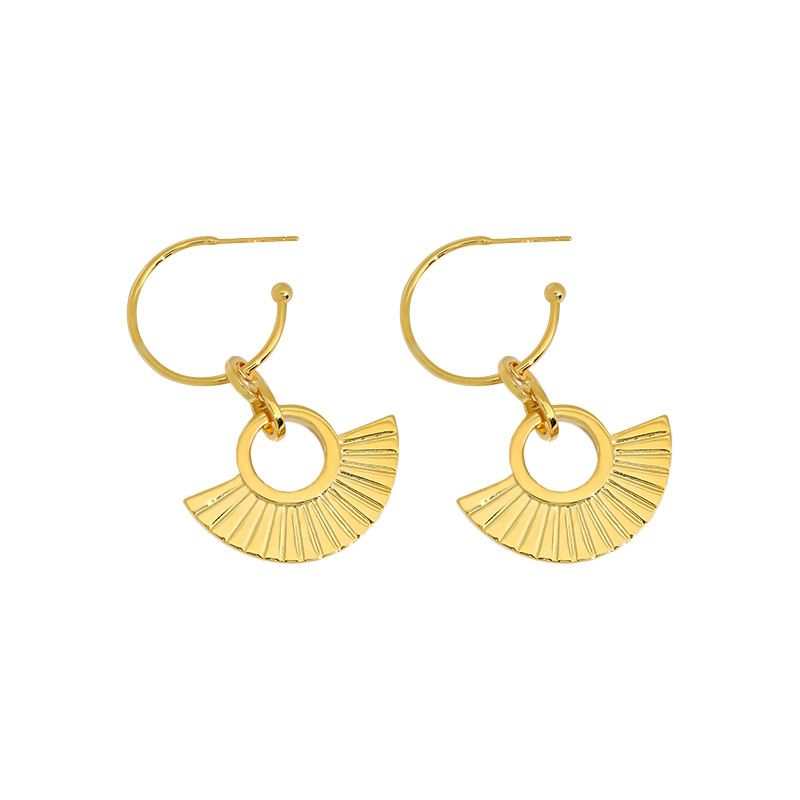 Women Strips Fan 925 Sterling Silver Hoop Earrings (single)Earring Size: 49mm * 29.5mm
Metal Material: Solid 925 Sterling Silver
Metal Electroplating: 18K Yellow Gold
Earring Backs: Solid 925 Sterling Silver
Total Weight: 7.JEWELLYJEWELLYWomen Strips Fan 925 Sterling Silver Hoop Earrings (single)