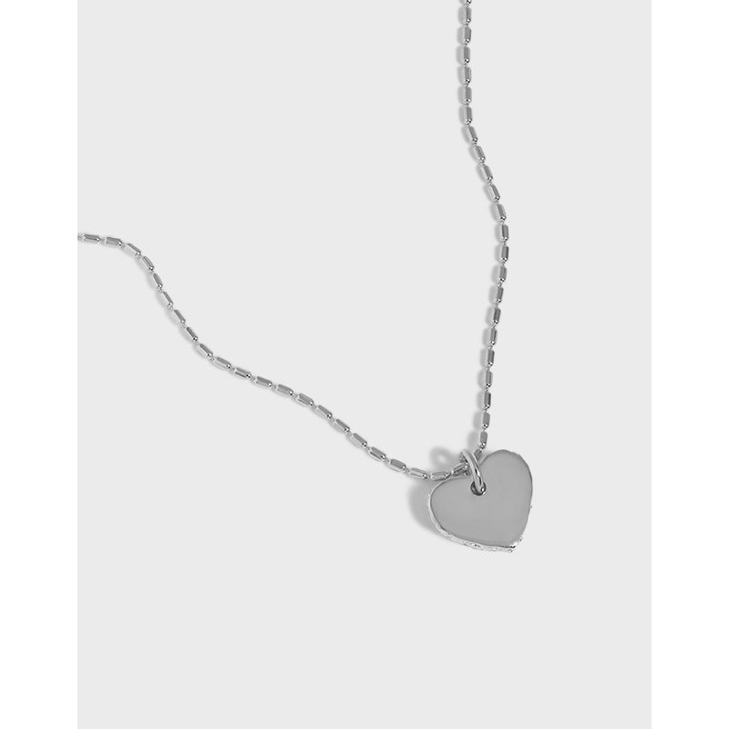 Women tube Beads Heart 925 Sterling Silver Necklace - JEWELLY