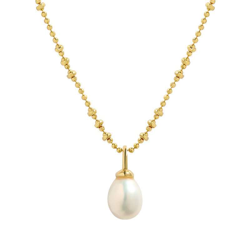 Women Waterdrop Natural Pearl 925 Sterling Silver Necklace - JEWELLY