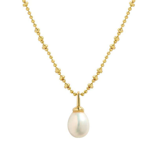 Women Waterdrop Natural Pearl 925 Sterling Silver Necklace - JEWELLY