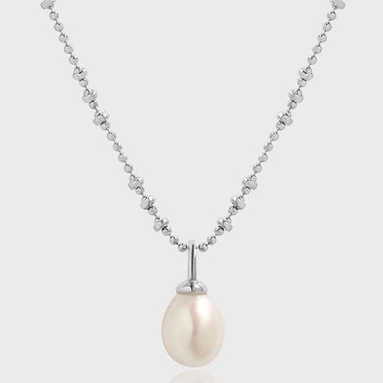 Women Waterdrop Natural Pearl 925 Sterling Silver Necklace - JEWELLY